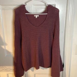 Purple Bell Sleeved Sweater